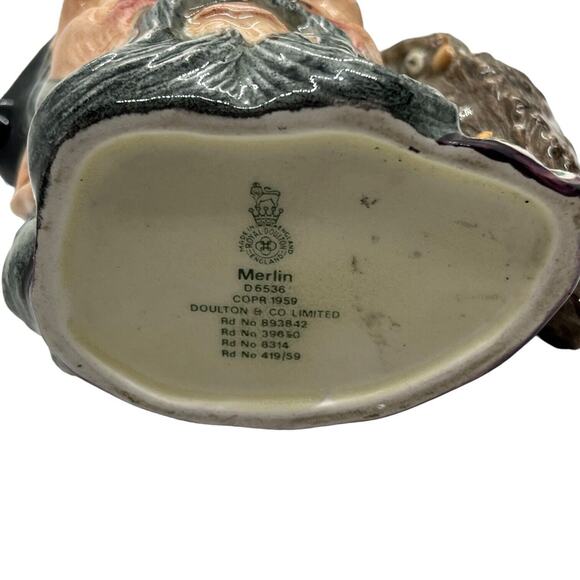 Merlin 4" Toby Jug Character Mug Miniature D.6536 Vintage 1959 Royal Doulton - Picture 11 of 15